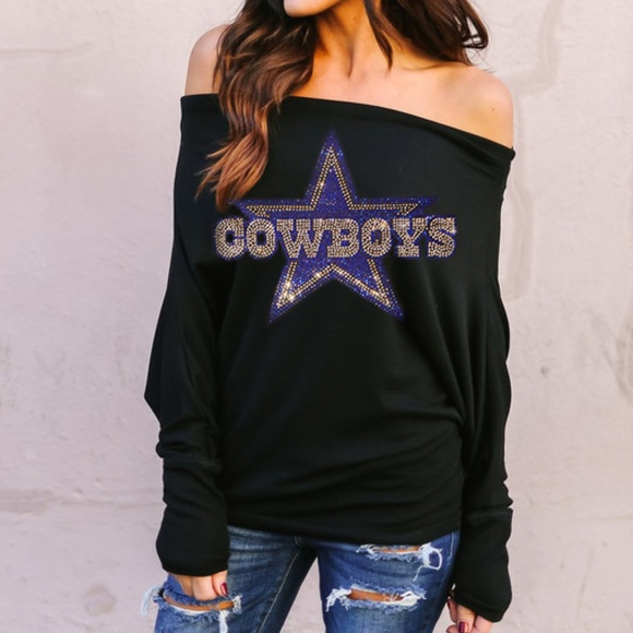 off the shoulder dallas cowboys shirt